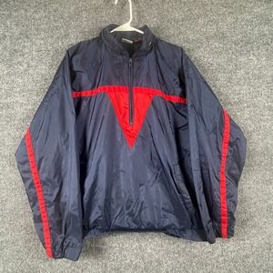 Vintage MTA Pro Jacket Mens Medium M Blue Quarter Zip Windbreaker Pullover 90s